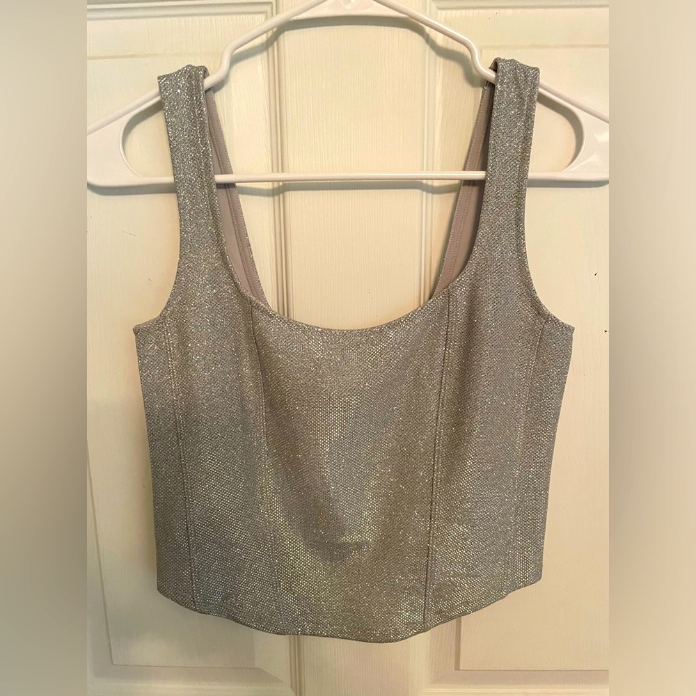 NWT H&M Silver Glitter Women's Top